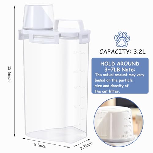 2 Pcs Cat Litter Storage Container Airtight Sealable Lid with Spout Heavy