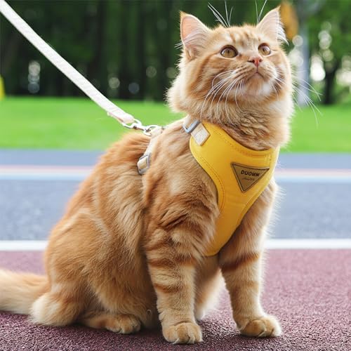 Escape Proof Cat Harness and Leash Set (Yellow / XS)
