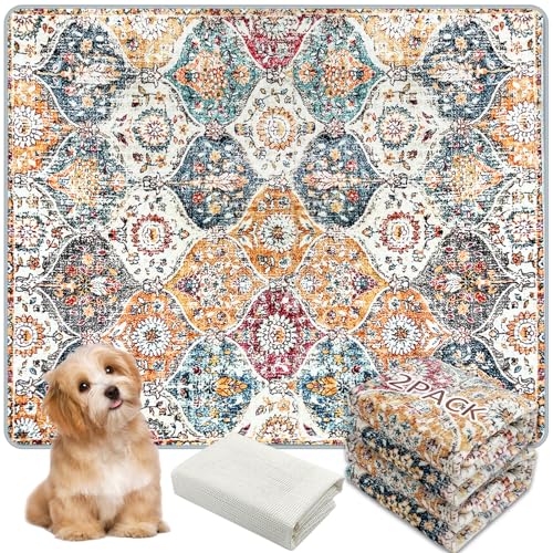 Washable Pee Pads for Dogs (36" x 42" (2 Pack) / Orange)