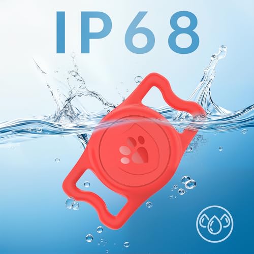 IP68 Waterproof AirTag Holder for Dog Collar (Red)