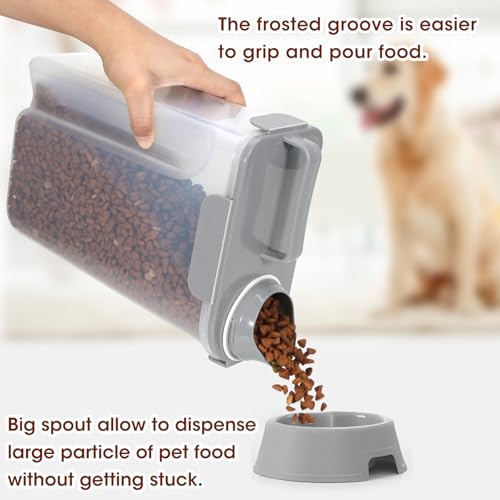 Dog Cat Food Storage Container 5 to 7 lbs (Light Grey / 6 Qt)
