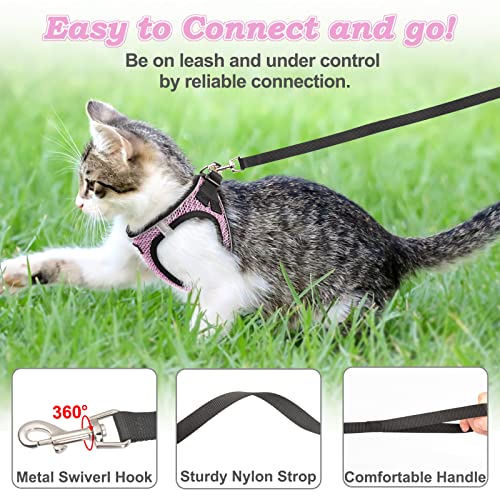 Cat Harness and Leash for Walking Escape Proof (XXS / Lpink)