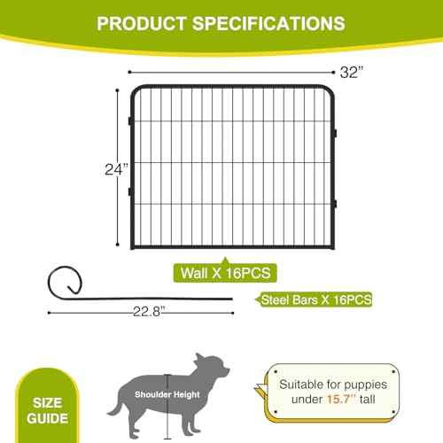 Dog Playpen 24" (16 panels-without door)