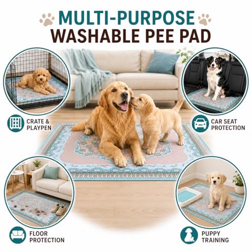 Washable Pee Pads for Dogs (Blue / 41*41''-2pcs)