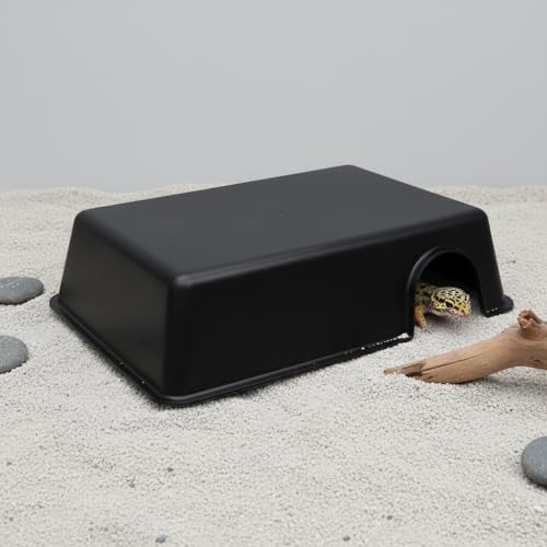 Reptile Hide Box Cave (Black / XL 4 Pcs)