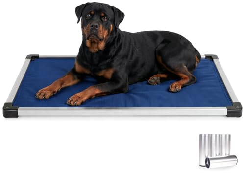 Chew Proof Armored Padded Dog Crate Bed (X-Large (47" L x 29" W x 1" H) / Blue Quartz Ripstop)