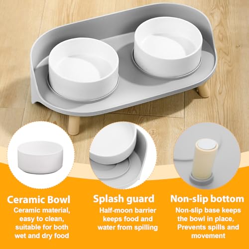 Elevated Dog Bowls Set (Gray)