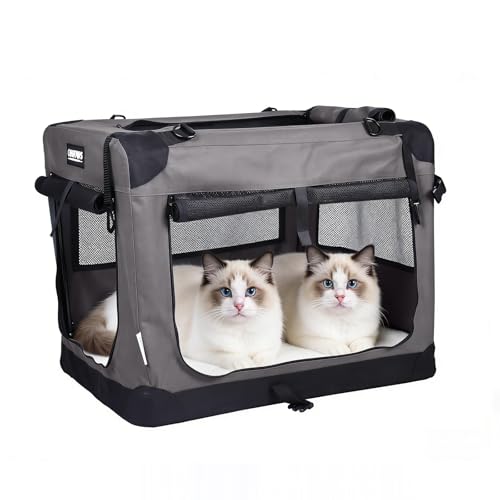 3 Door Soft Dog Crates Kennel (Dark Grey)