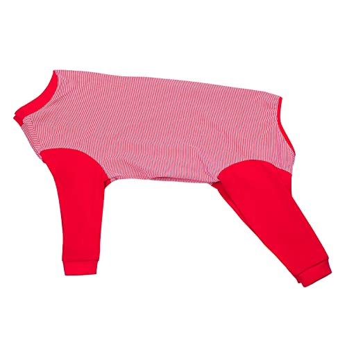 Dog Onesie Surgery Recovery Suit for Large Medium Bodysuit Dogs Pajamas PJS Full Body for Shedding (X-Large / Red)