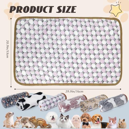 6 Pcs Washable Guinea Pig Blankets Absorbent Animal Fleece Bedding Waterproof Cage Liners Reusable Pet Pee Pad Sleep Mat Pad Cover for Hamster Ferret Rabbit Chinchilla Hedgehog (6 Black Bulk / 20" x 30")