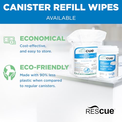 One Step Disinfectant Cleaner & Deodorizer Wipes for Vet Use (Canister (12 Pack) Wipes)