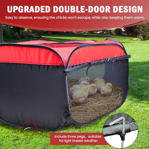 Brooder Box for Chick Starter Kit (Chicken Brooder Tent,Red)
