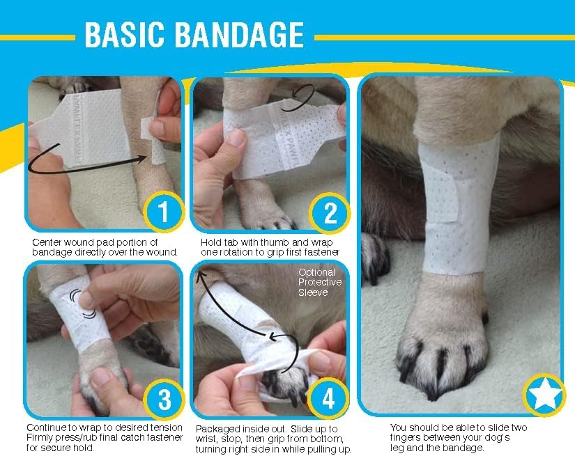 Basic Leg Bandages for Dogs (2XS/XS 20-Pack)