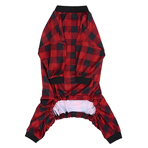 Dog Pajamas One Piece Light Comfy Pjs Pet Costume M (XXX-Large / Buffalo Plaid)