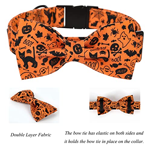 Halloween Dog Collar with Bowtie (A:Halloween / X-Large (Pack of 1))