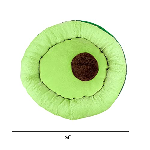Soft Plush Small Cute and Cozy Avocado Dog Cat Bed (Avocado)