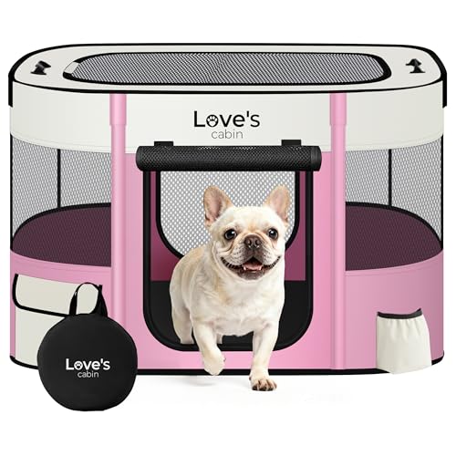 Pet Puppy Dog Playpen (Light Pink / Medium)