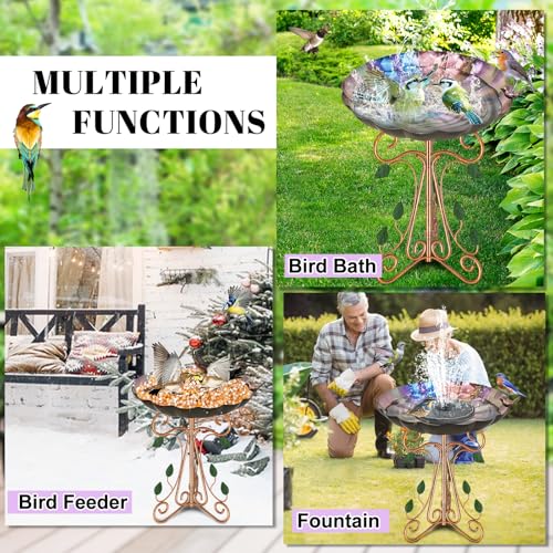 Metal Bird Bath for Outside (Colorful Gradient)