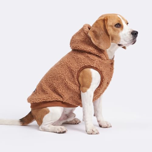 Sherpa Fleece Dog Jacket (Brown / Large)