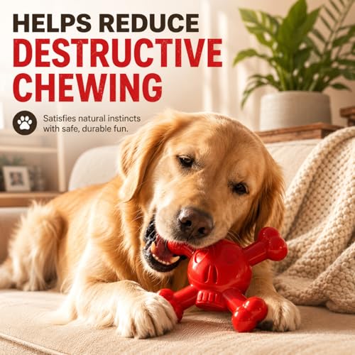 Dog Chew Toys for Aggressive Chewers (Red)