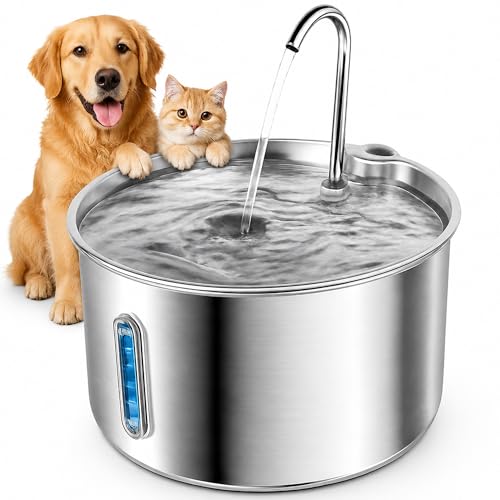 Stainless Steel Cat Water Fountain (Stainless Steel+1 Filter)