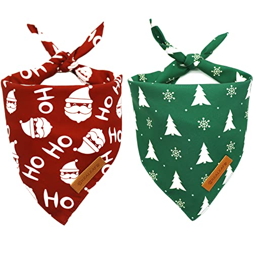 Christmas Dog Bandanas 2 Pack (Christmas Tree / Small)