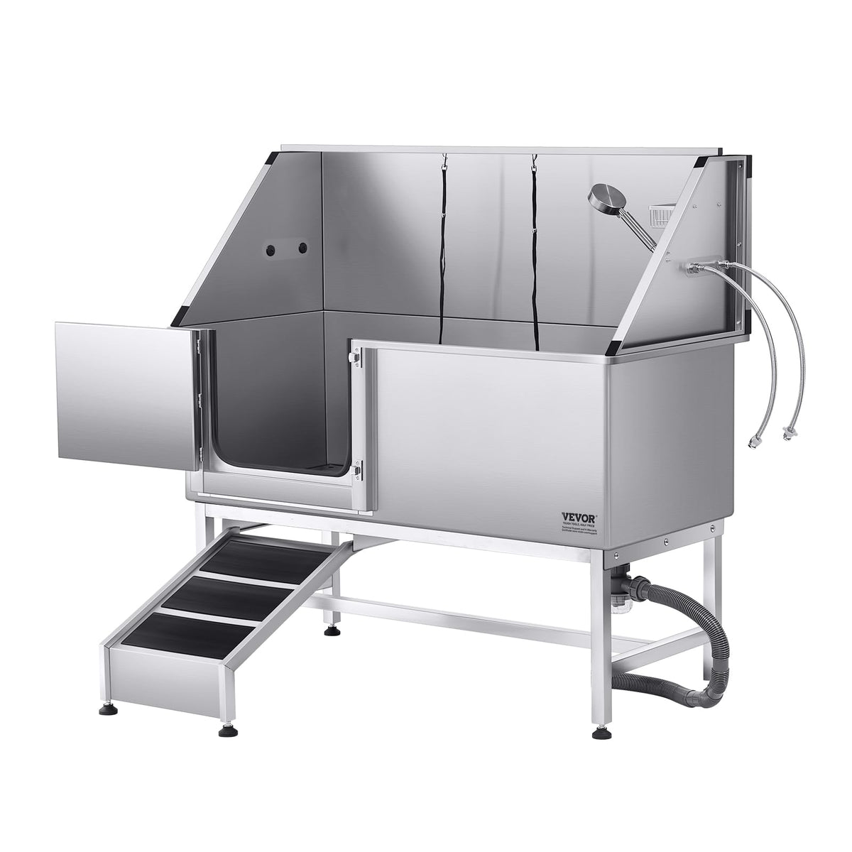 Stainless Steel Dog Washing Station (Left RAMP / 62 inch)