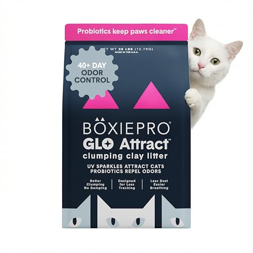 Boxie Glo Attract Clumping Cat Litter 40+ Day Odor Control Dust Free 28 lb (28 lb)