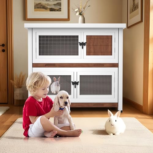 2 Story Rabbit Hutch (Walnut)