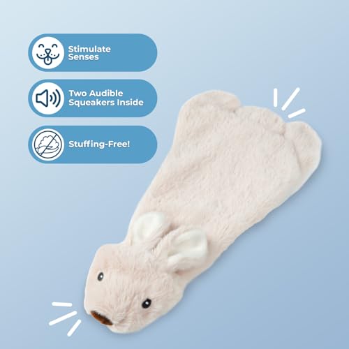 2-in-1 Stuffless Squeaky Dog Toy - Hare, Pig, Medium (Multicolor/Pig & Hare / Medium)