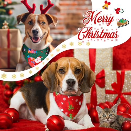 100 Pcs Christmas Dog Bandanas Bulk (Christmas / 31.5 x 21.7 x 21.7 Inch)