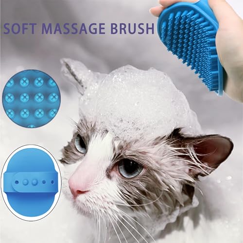 Cat Grooming Brush Kit 6 Tools (Blue)