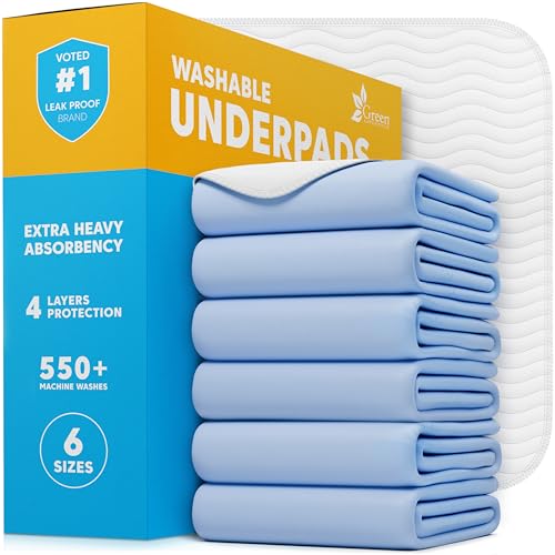 Washable Underpads (Blue/White / 6 Pack - 30x34)