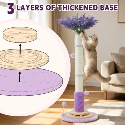 45" Tall Cat Scratching Post for Large (pruple-45inch)