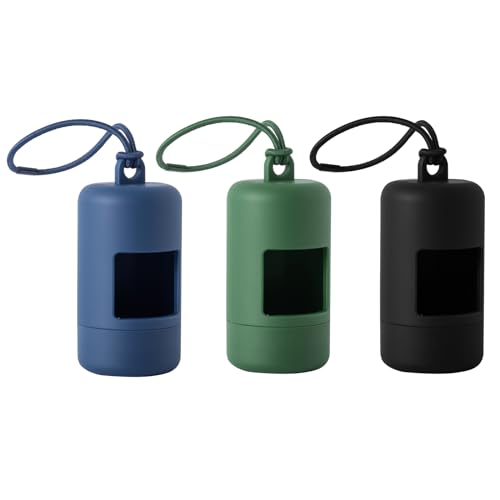 3Pack Dog Poop Bag Holder for Leash Lightweight Pet Waste Bag Dispenser with Leash Attachment Portable Plastic Doggie Poop Bag Dispensers (3 Count (Pack of 1))