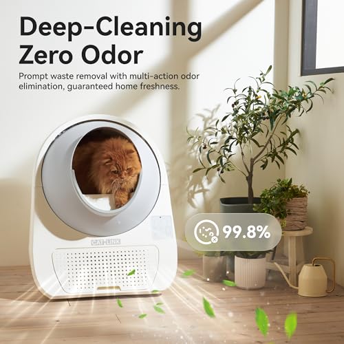 Luxury Self Cleaning Cat Litter Box for Multiple Cats (White / X-Large (Luxury))
