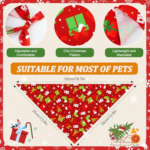 50 Pcs Christmas Dog Bandanas Bulk (Christmas / 19.7 x 13.8 x 13.8'')