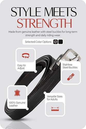 Genuine Stirrup Leathers for English Saddle (Dark Brown / 53 in)