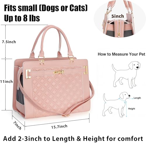 Fashion Pet Carrier Dog Cat Carrier Purse Soft (Pink)