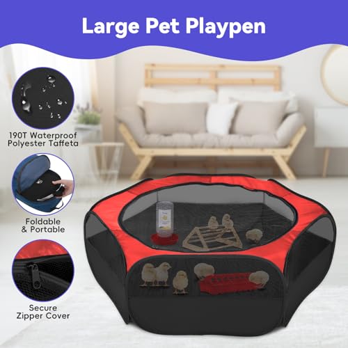 Chick Brooder Box for Chick Starter Kit (Z-Red+Black)
