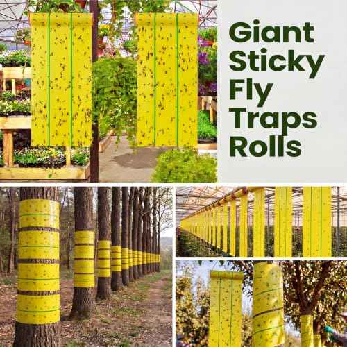 2 Pcs Giant Flypaper Fly Traps (Yellow and Green)