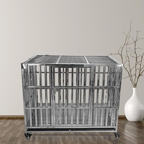 37 47 Inch Heavy Duty Dog Crate Metal Cage Kennel (42.0"L x 27.0"W x 34.0"H)
