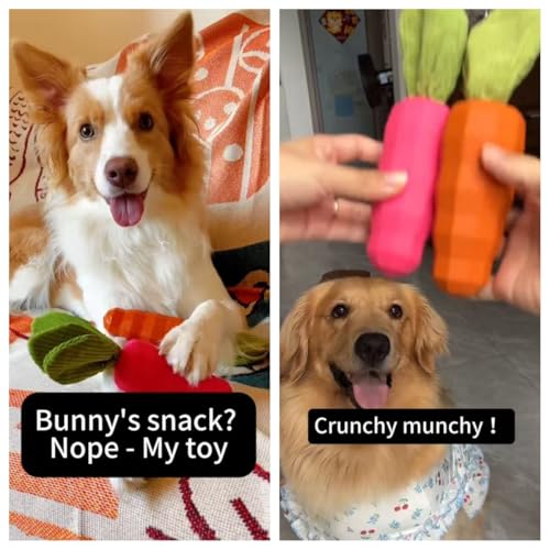 Dog Chew Toys for Aggressive Chewers (carrot pink)